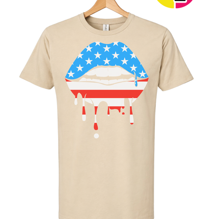 Patriotic Drip Lips Tee