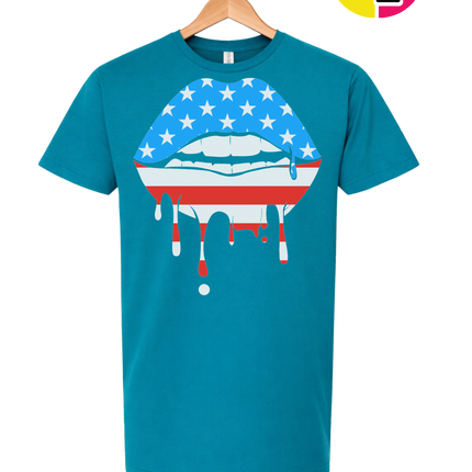 Patriotic Drip Lips Tee