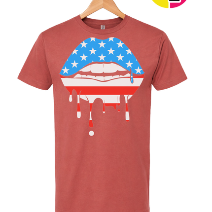 Patriotic Drip Lips Tee