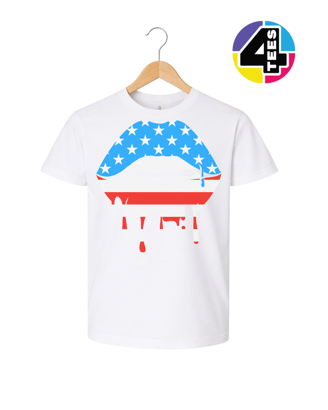 Patriotic Drip Lips Youth Tee