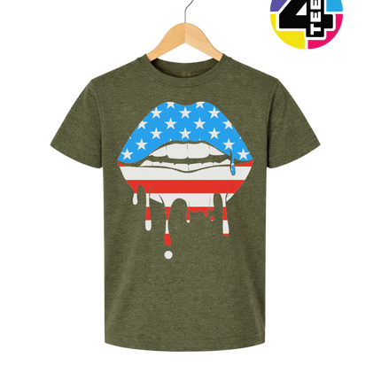 Patriotic Drip Lips Youth Tee
