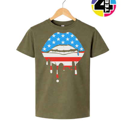 Patriotic Drip Lips Youth Tee