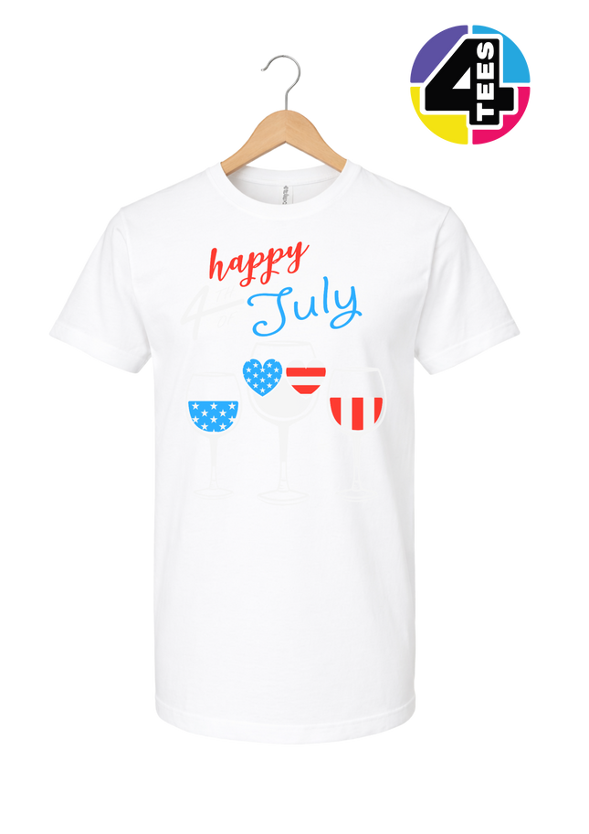 Happy 4th Wine Cheers Tee