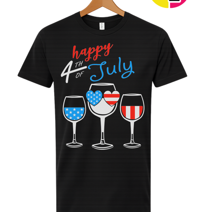 Happy 4th Wine Cheers Tee