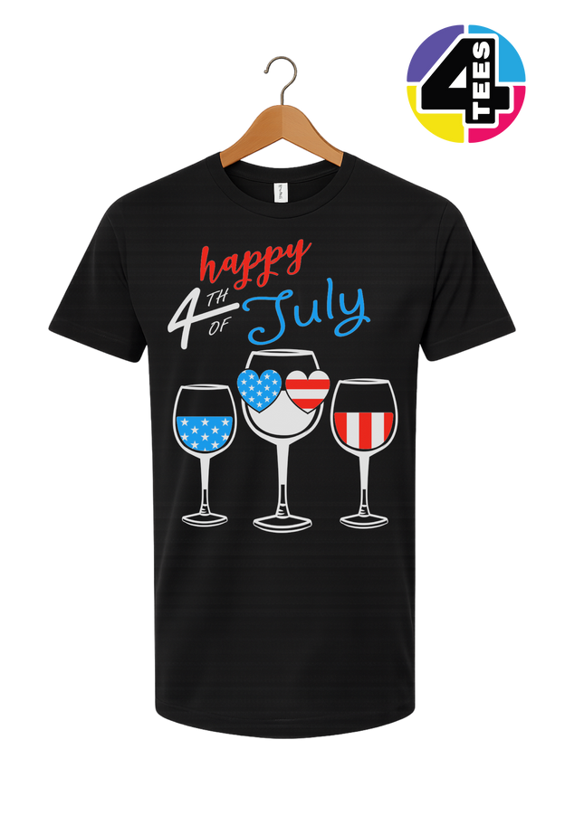 Happy 4th Wine Cheers Tee