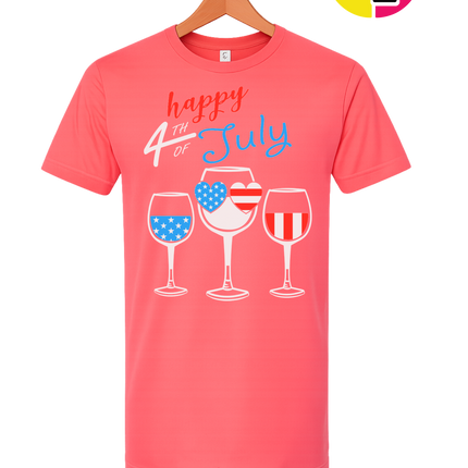 Happy 4th Wine Cheers Tee