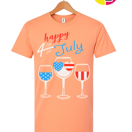 Happy 4th Wine Cheers Tee