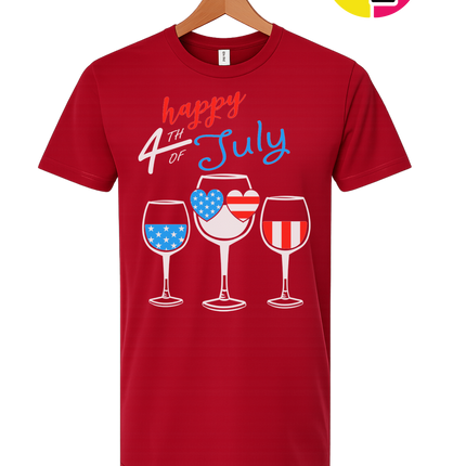 Happy 4th Wine Cheers Tee
