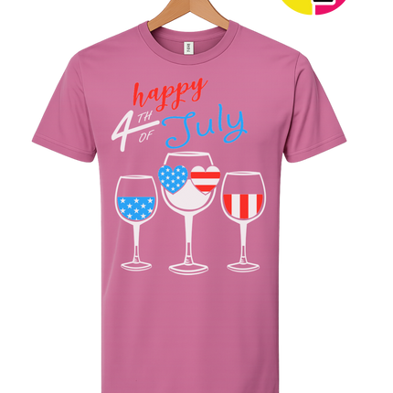 Happy 4th Wine Cheers Tee