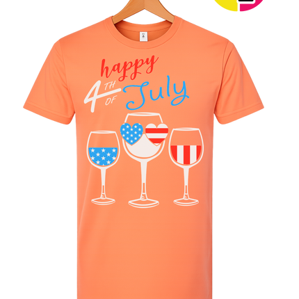 Happy 4th Wine Cheers Tee