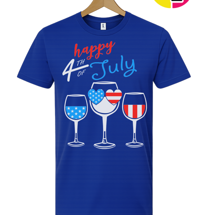 Happy 4th Wine Cheers Tee