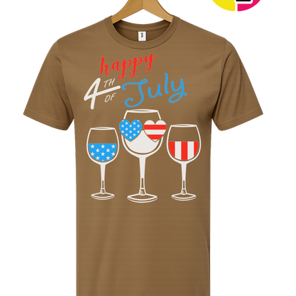 Happy 4th Wine Cheers Tee