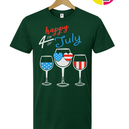 Happy 4th Wine Cheers Tee