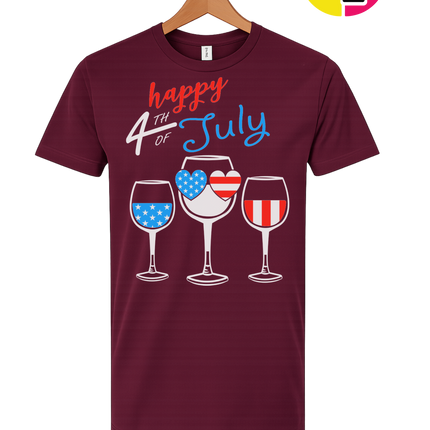 Happy 4th Wine Cheers Tee