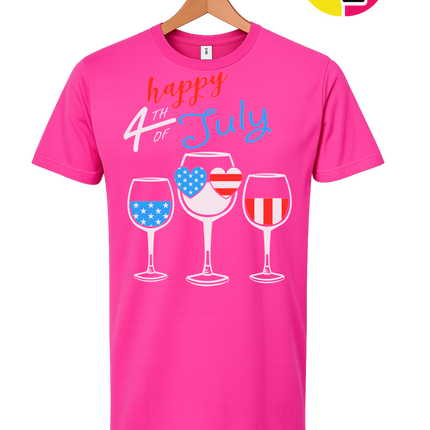 Happy 4th Wine Cheers Tee