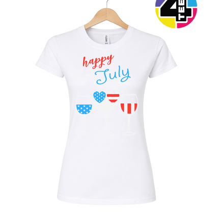Happy 4th Wine Cheers Women's Tee