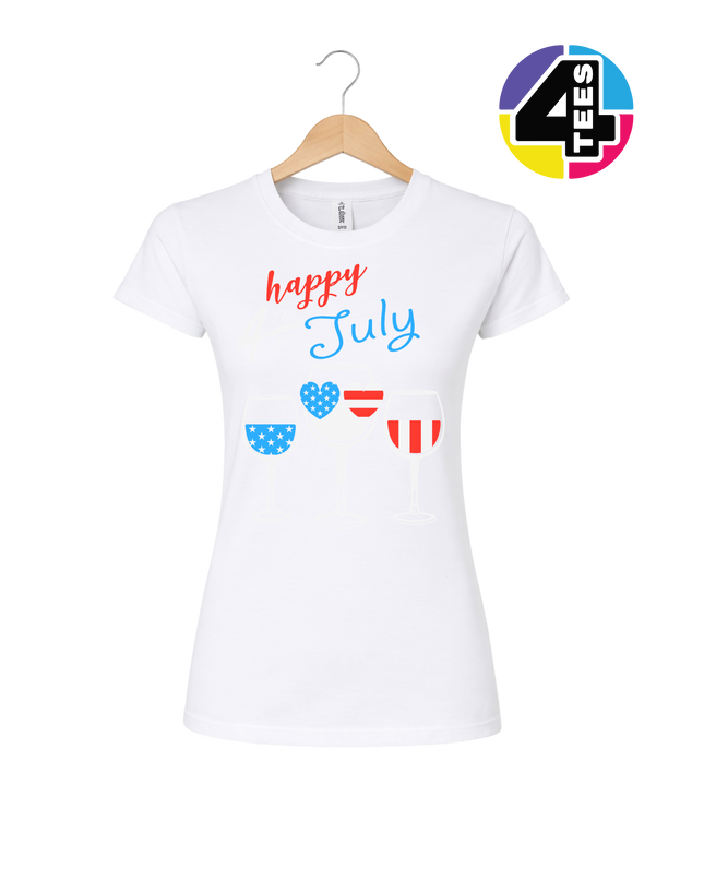 Happy 4th Wine Cheers Women's Tee