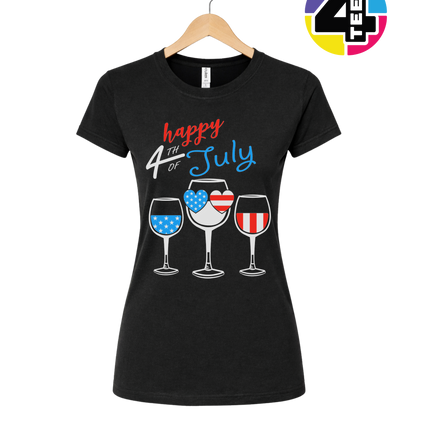 Happy 4th Wine Cheers Women's Tee