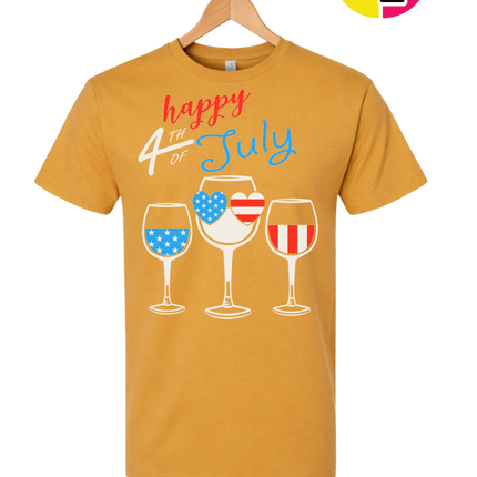 Happy 4th Wine Cheers Tee