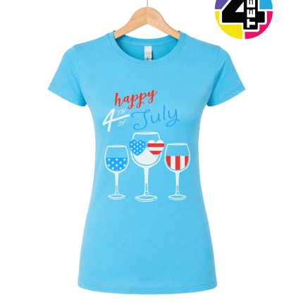 Happy 4th Wine Cheers Women's Tee