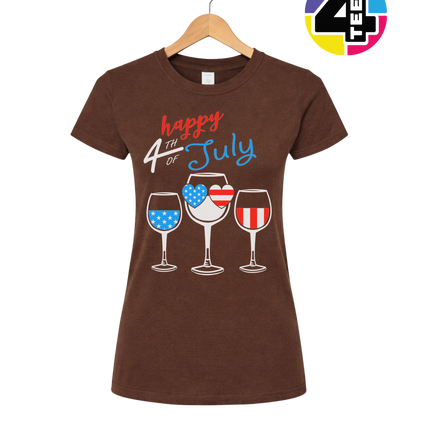Happy 4th Wine Cheers Women's Tee