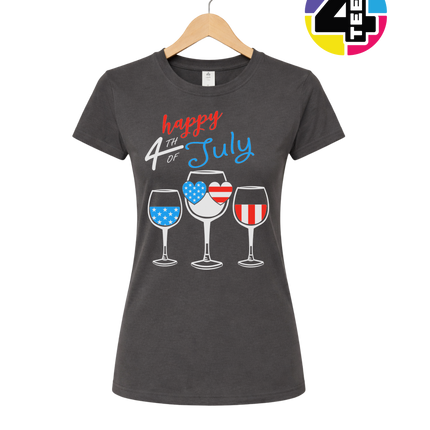 Happy 4th Wine Cheers Women's Tee