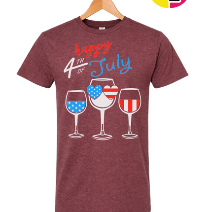 Happy 4th Wine Cheers Tee