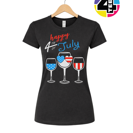 Happy 4th Wine Cheers Women's Tee