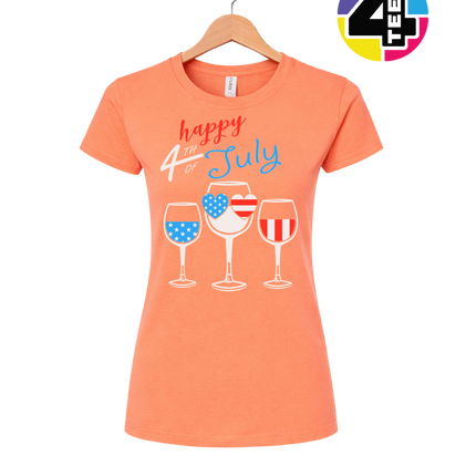 Happy 4th Wine Cheers Women's Tee