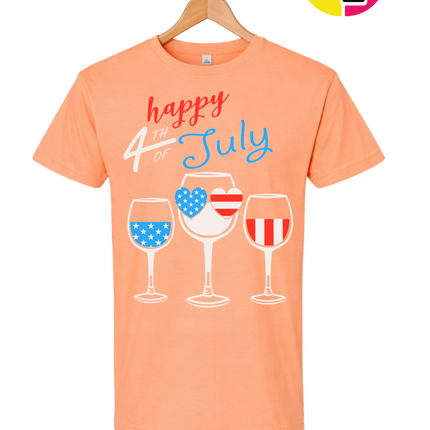 Happy 4th Wine Cheers Tee