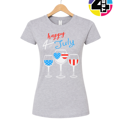 Happy 4th Wine Cheers Women's Tee