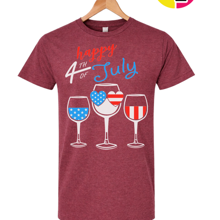 Happy 4th Wine Cheers Tee