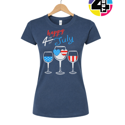 Happy 4th Wine Cheers Women's Tee