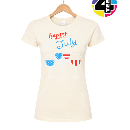 Happy 4th Wine Cheers Women's Tee