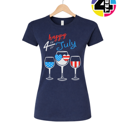 Happy 4th Wine Cheers Women's Tee