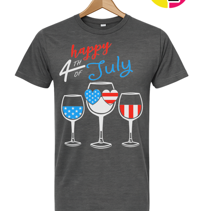 Happy 4th Wine Cheers Tee