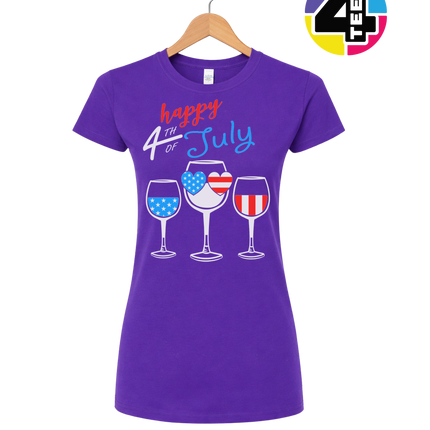 Happy 4th Wine Cheers Women's Tee