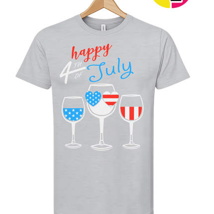 Happy 4th Wine Cheers Tee