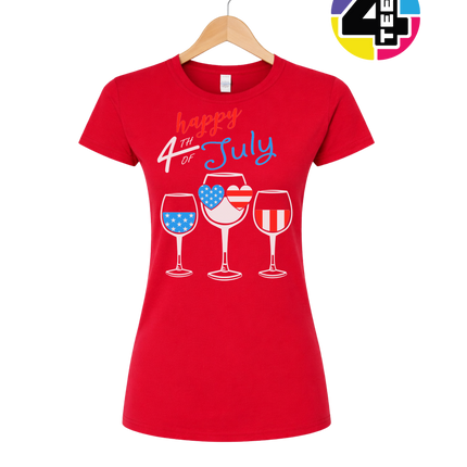 Happy 4th Wine Cheers Women's Tee