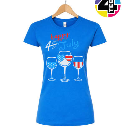 Happy 4th Wine Cheers Women's Tee