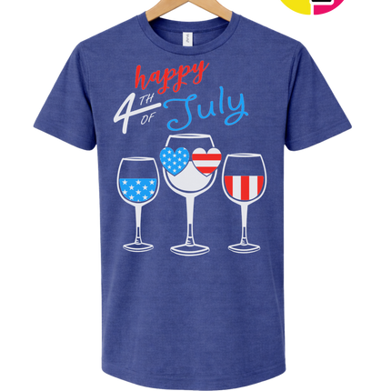 Happy 4th Wine Cheers Tee