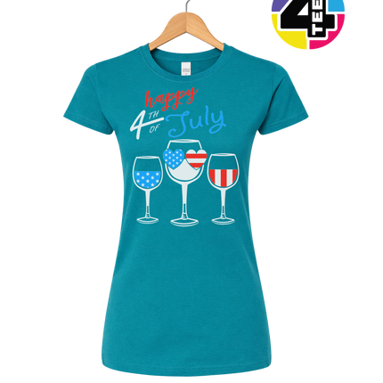 Happy 4th Wine Cheers Women's Tee