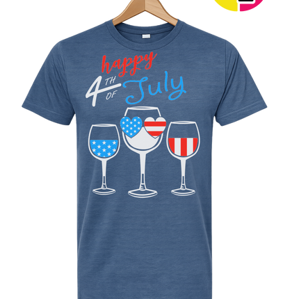 Happy 4th Wine Cheers Tee
