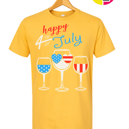 Happy 4th Wine Cheers Tee
