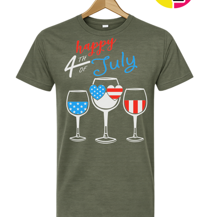 Happy 4th Wine Cheers Tee