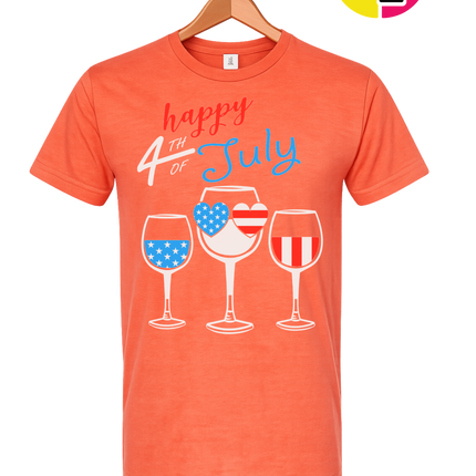 Happy 4th Wine Cheers Tee