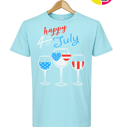 Happy 4th Wine Cheers Tee