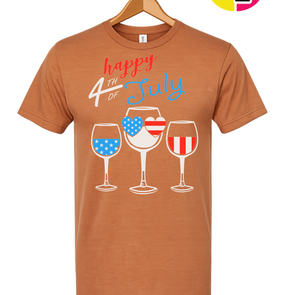 Happy 4th Wine Cheers Tee