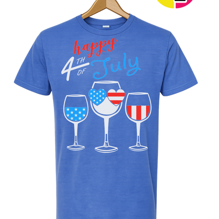 Happy 4th Wine Cheers Tee