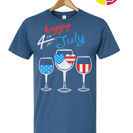 Happy 4th Wine Cheers Tee